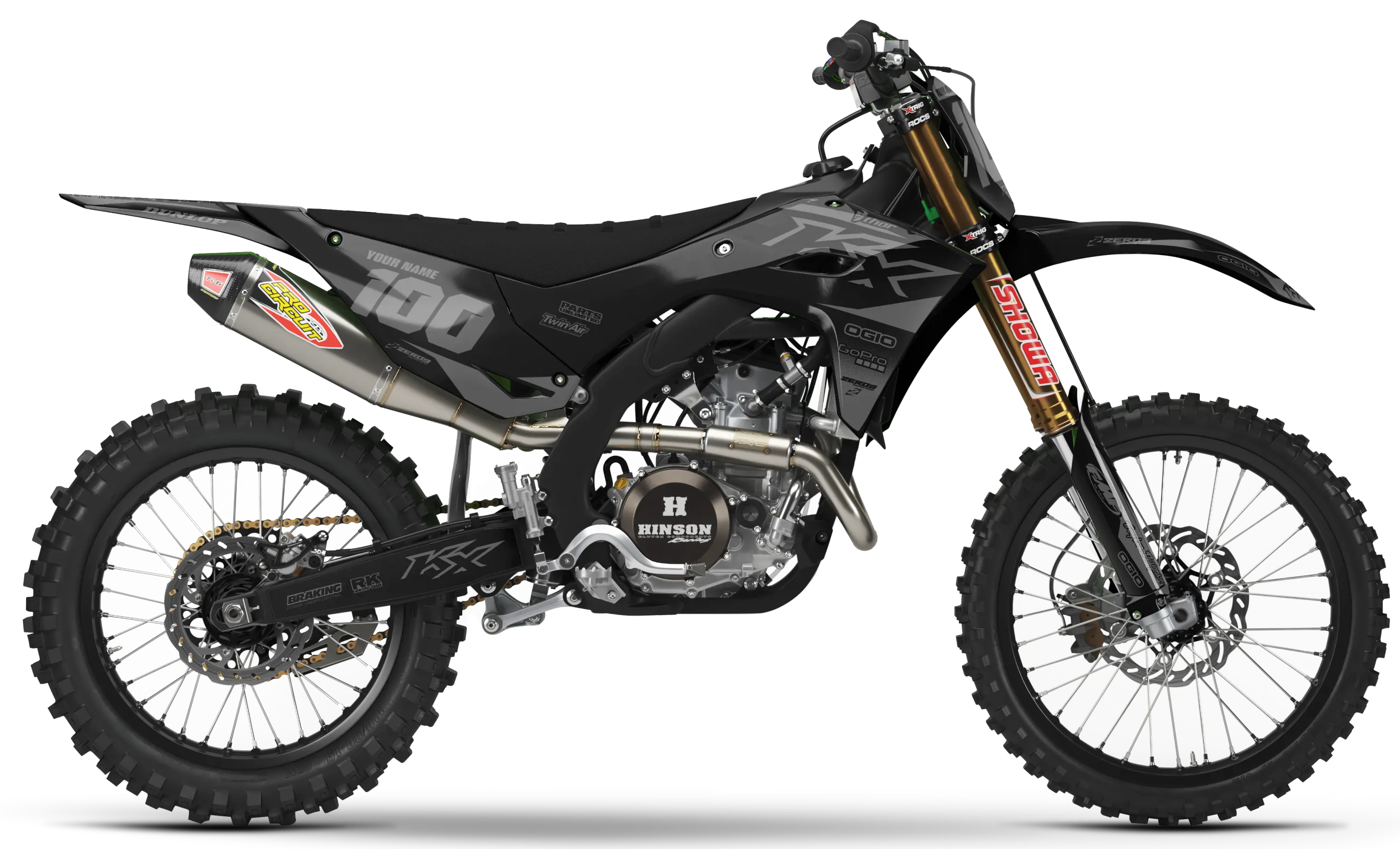 Kawasaki Graphics Kit - BLOK | Black/Grey  GRAPHIC KIT 