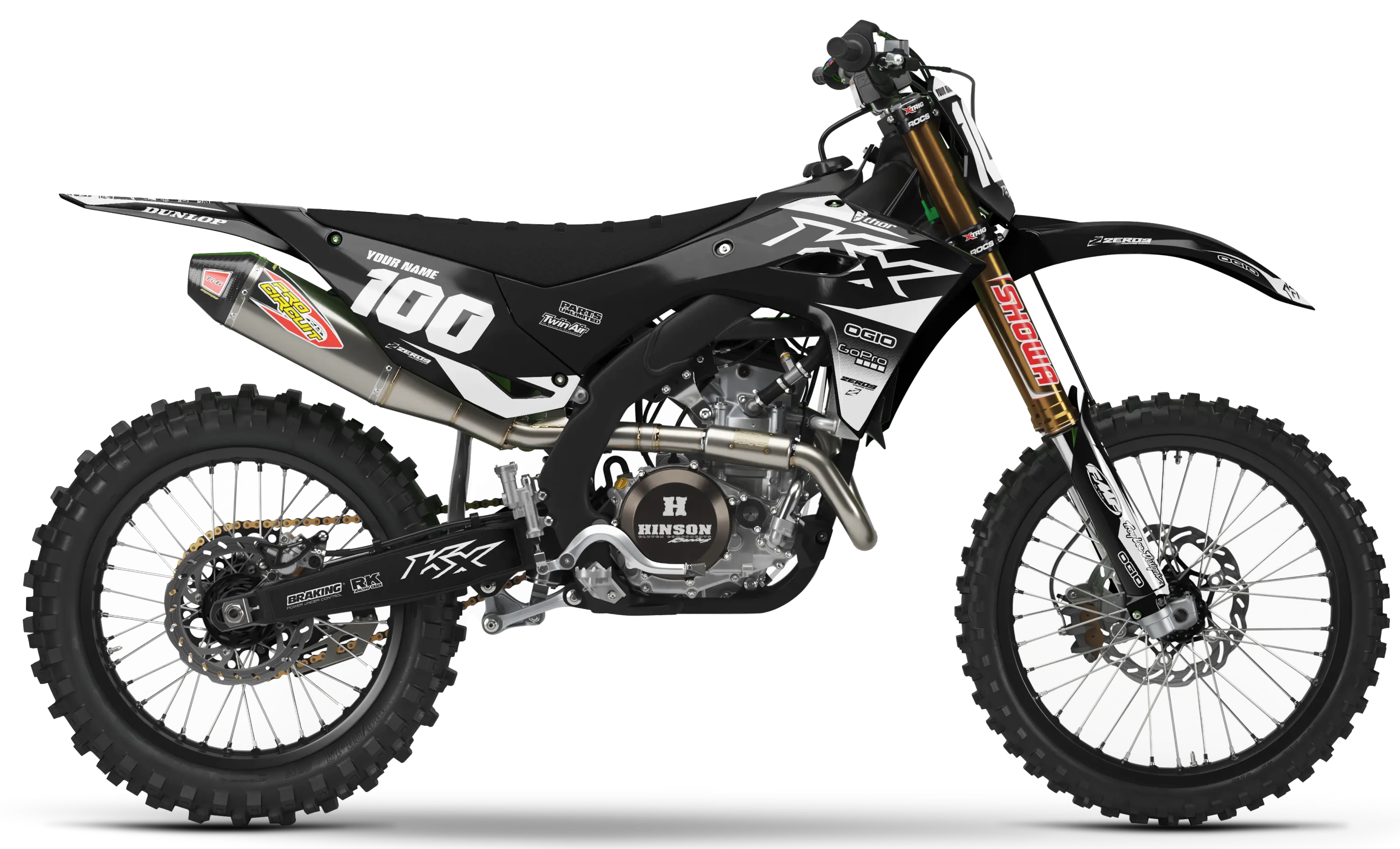Kawasaki Graphics Kit - BLOK | Black/White  GRAPHIC KIT 