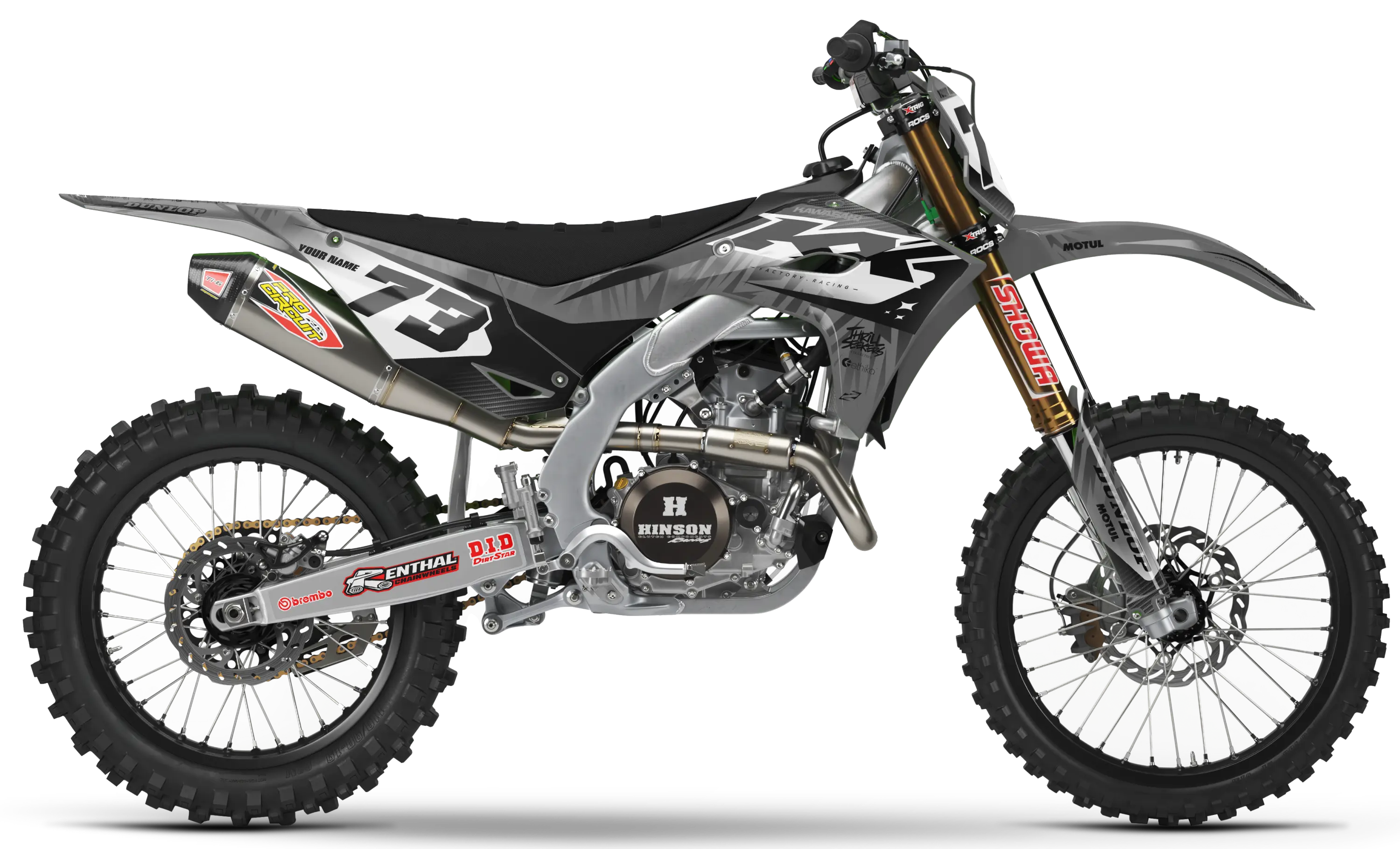 Kawasaki Graphics Kit - BUZZ | Grey  GRAPHIC KIT 