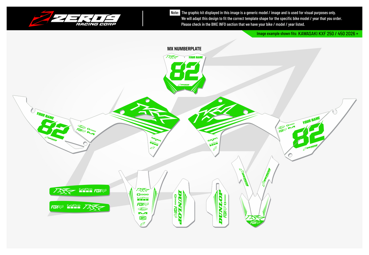 Kawasaki Graphics Kit - EDGE | White  GRAPHIC KIT 