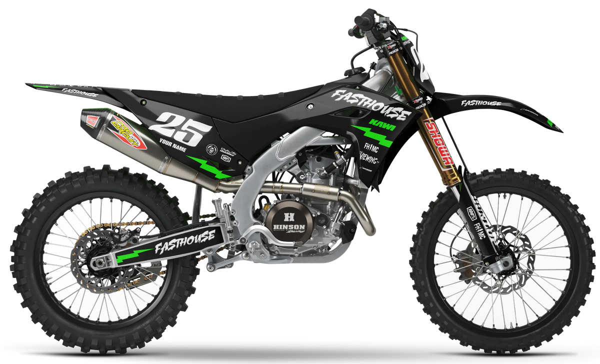 Kawasaki Graphics Kit - FASTHOUSE | Black  GRAPHIC KIT 