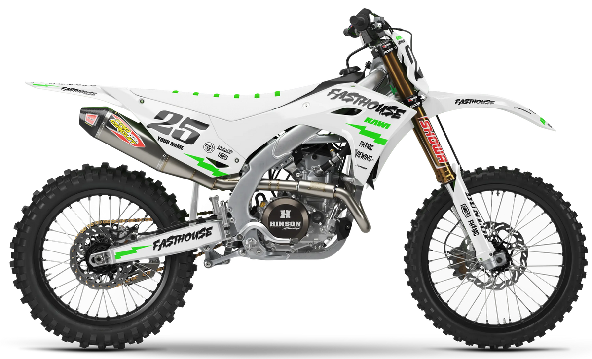 Kawasaki Graphics Kit - FASTHOUSE | White  GRAPHIC KIT 