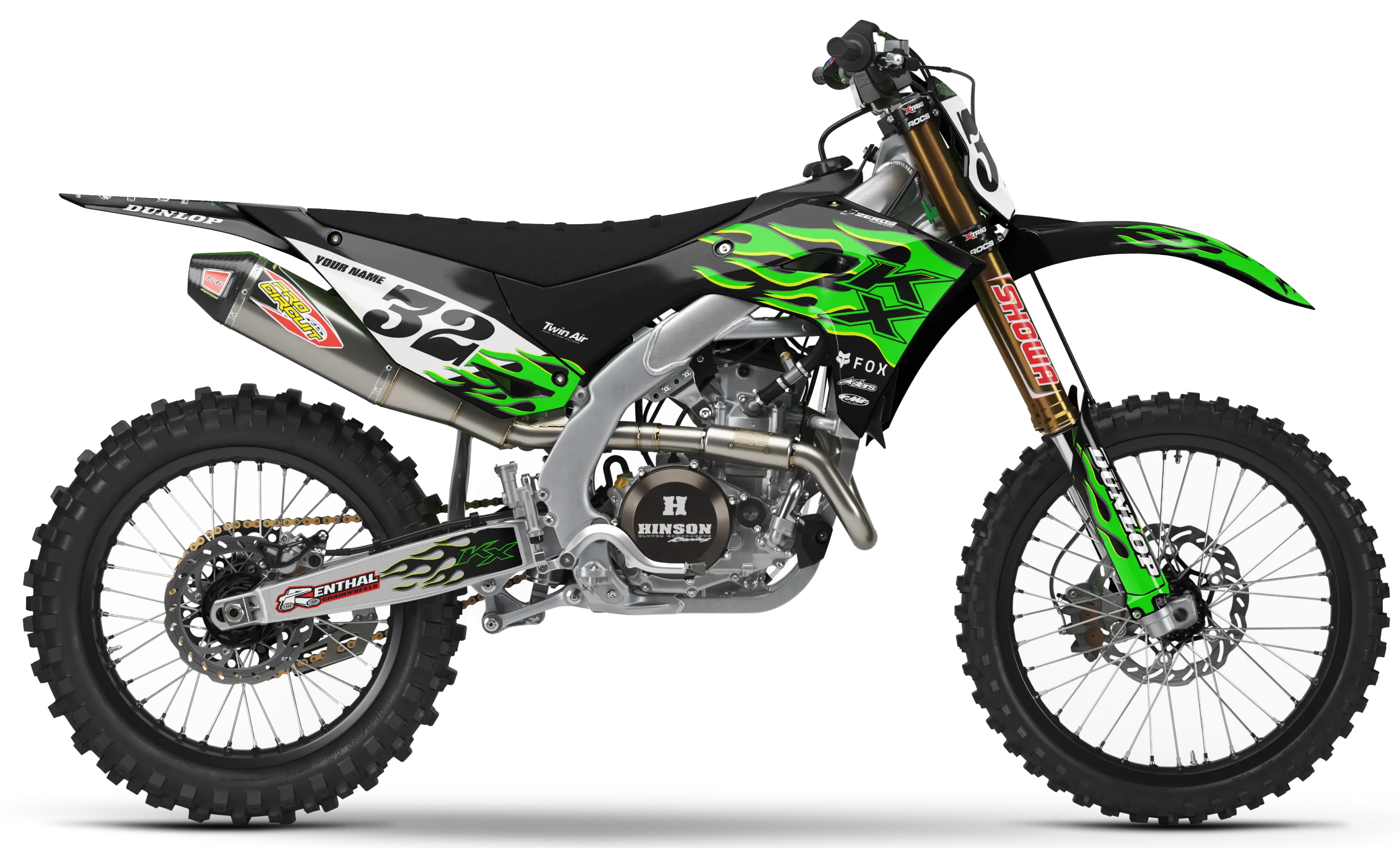 Kawasaki Graphics Kit - FLAME | Black  GRAPHIC KIT 