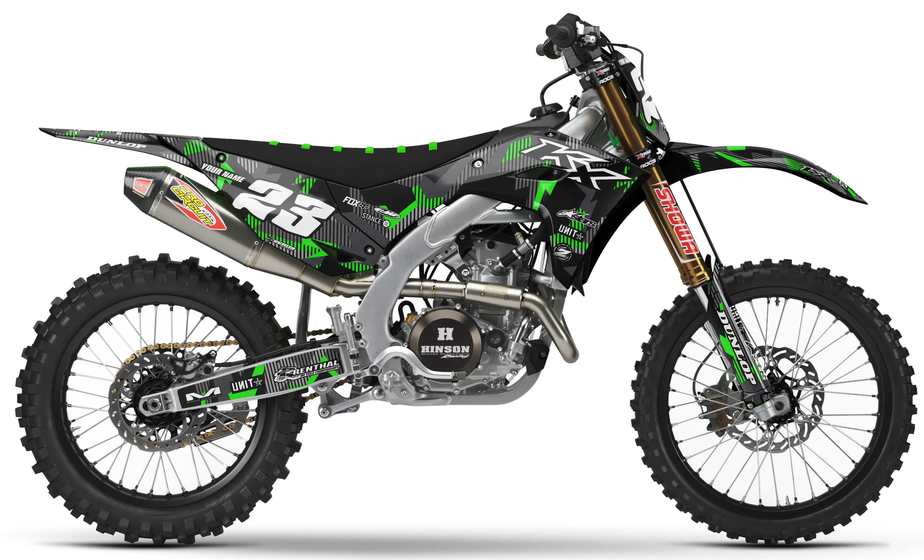 Kawasaki Graphics Kit - LAZR | Black/Green  GRAPHIC KIT 