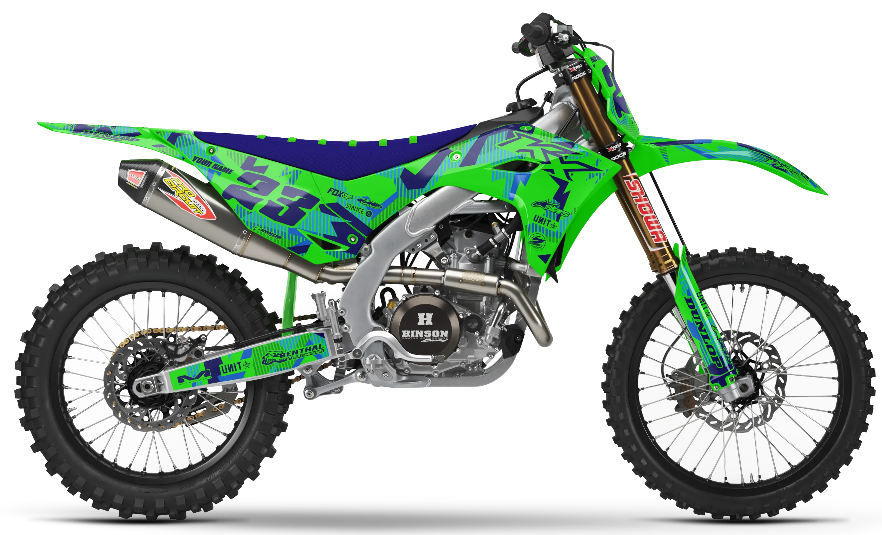 Kawasaki Graphics Kit - LAZR | Green/Blue  GRAPHIC KIT 