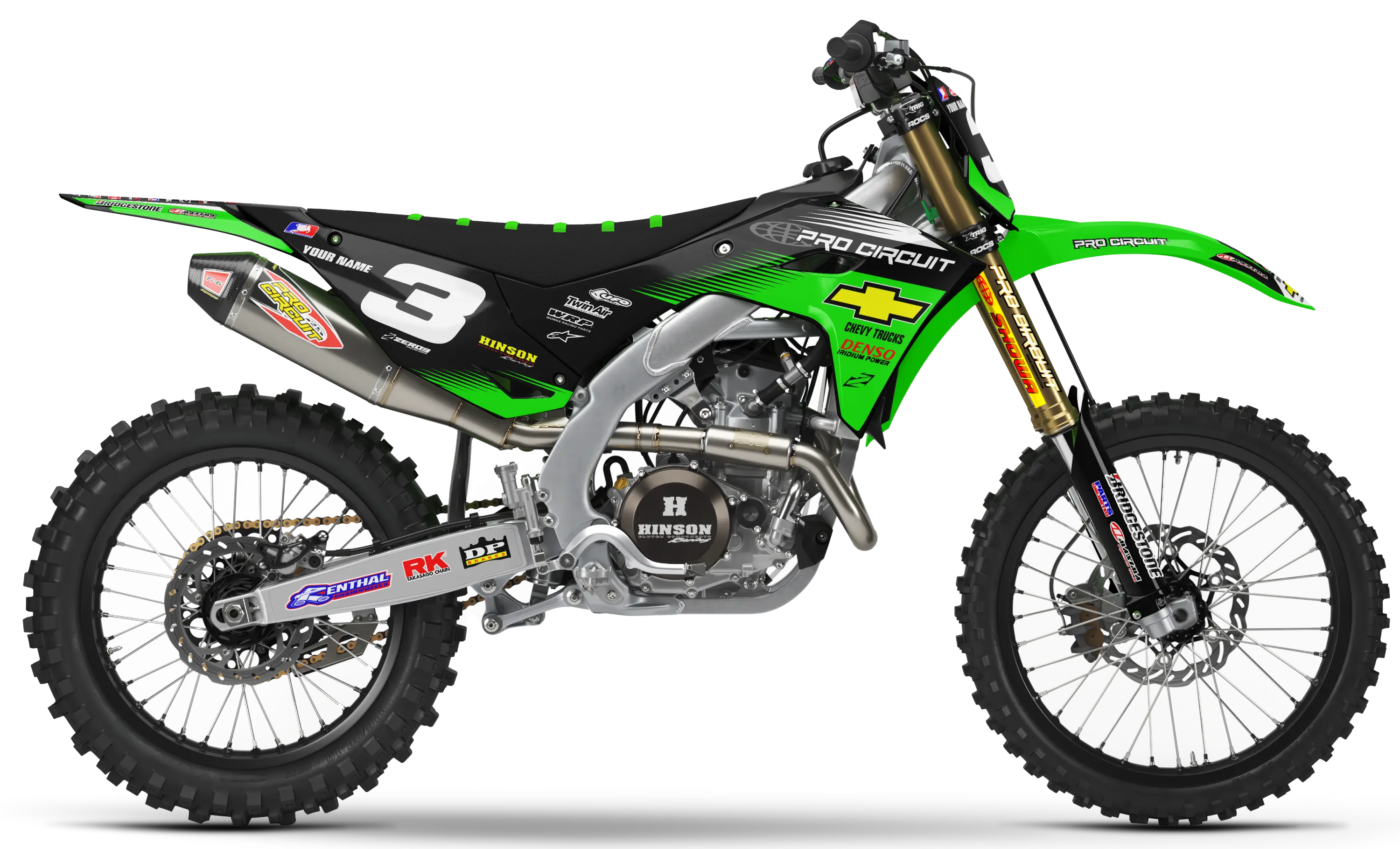 Kawasaki Graphics Kit - PRO CIRCUIT 2003 | Green  GRAPHIC KIT 
