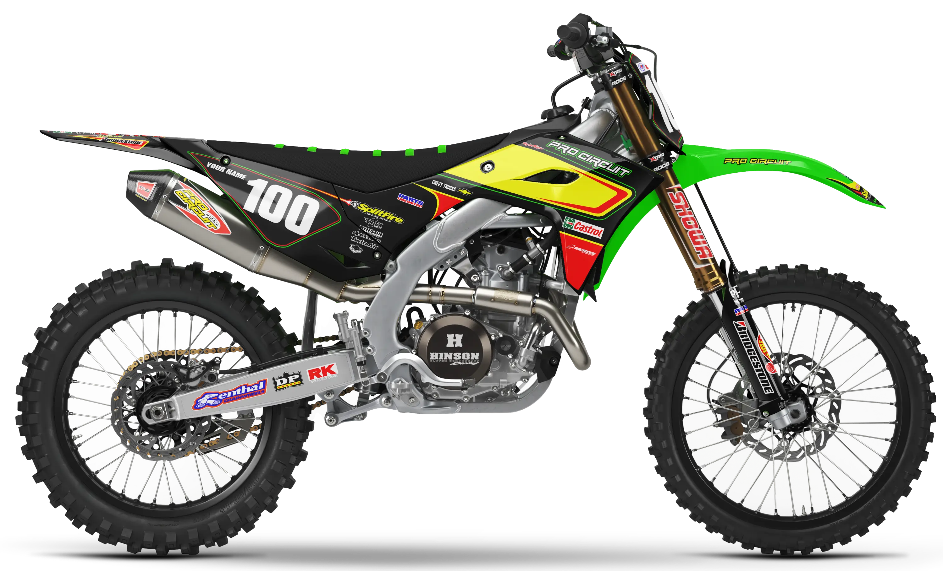 Kawasaki Graphics Kit - PRO CIRCUIT RETRO | Black  GRAPHIC KIT 