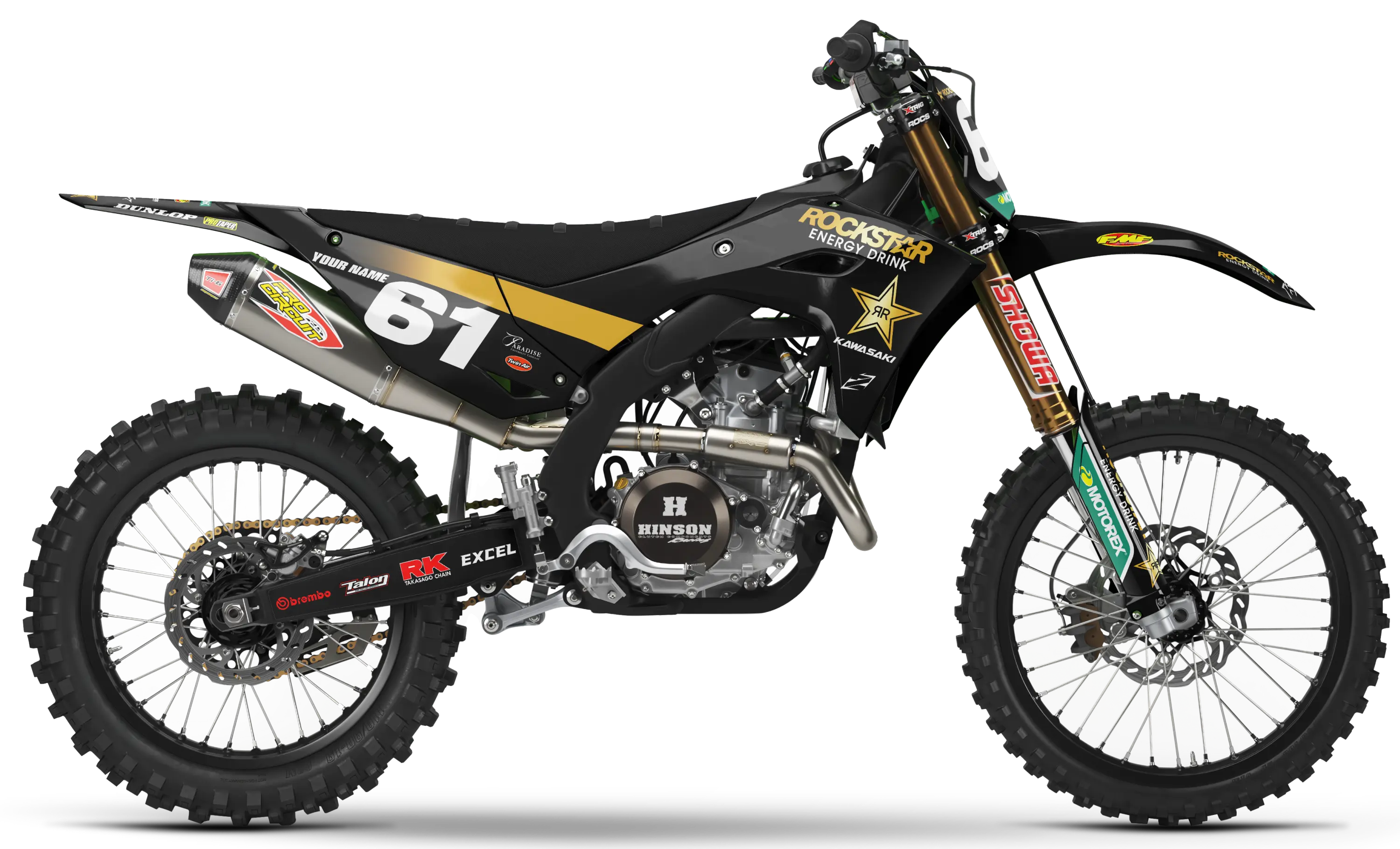 Kawasaki Graphics Kit - ROCKSTAR 22 | Black  GRAPHIC KIT 
