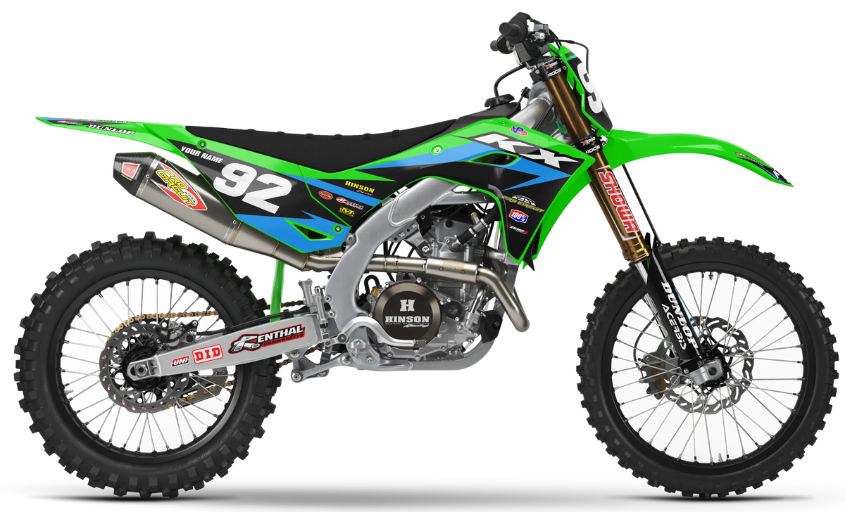 Kawasaki Graphics Kit - STRIKE | Green/Blue  GRAPHIC KIT 