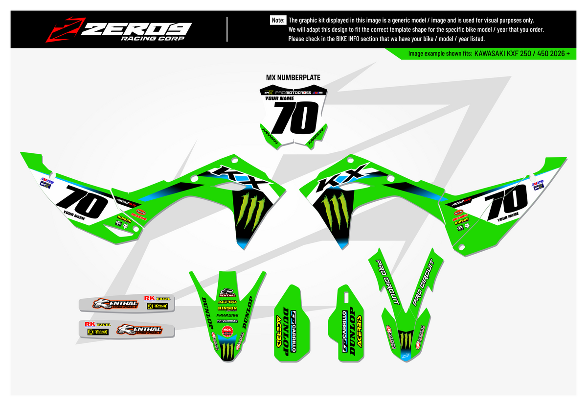 Kawasaki Graphics Kit - TEAM 25 | Green  GRAPHIC KIT 