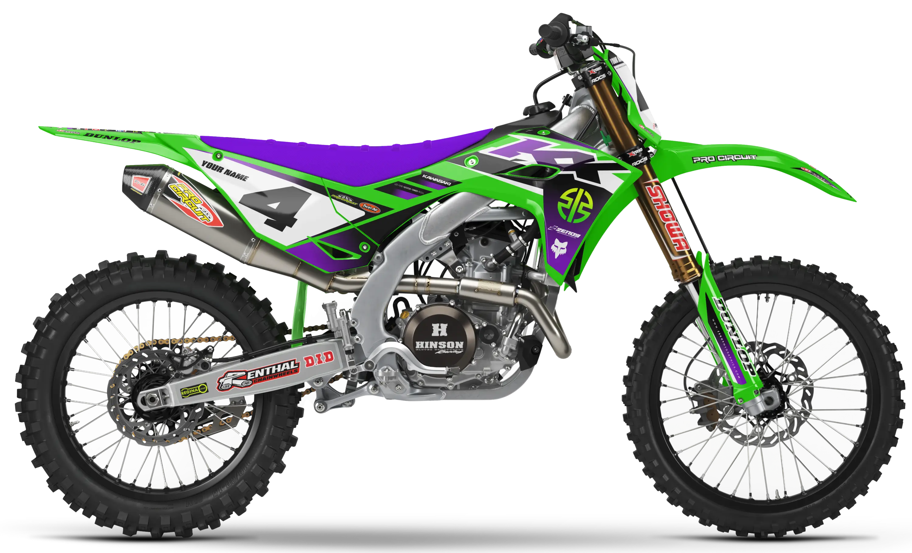Kawasaki Graphics Kit - TRAX | Green/Purple  GRAPHIC KIT 
