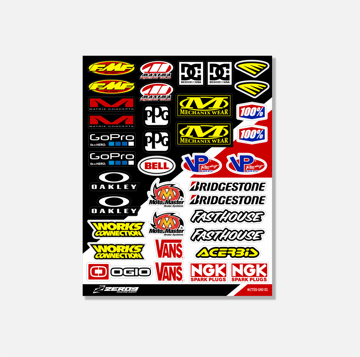 MX Sticker Sheet 01 | 39 Die-Cut Stickers | ZERO9 MX Graphics
