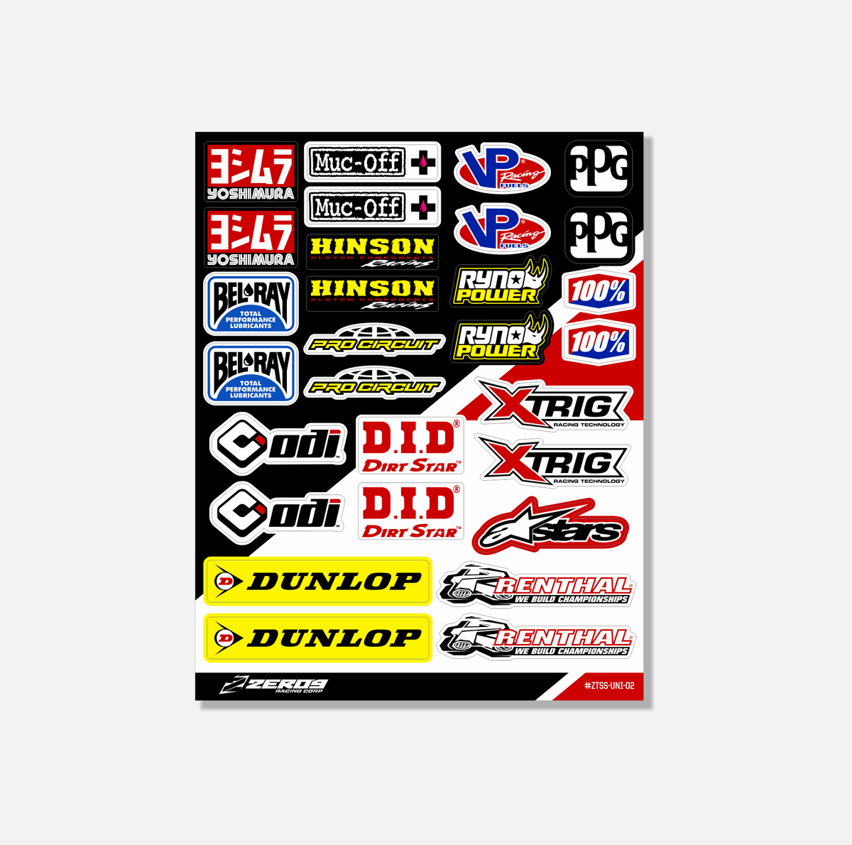 MX Sticker Sheet 02 | 29 Die-Cut Stickers | ZERO9 MX Graphics