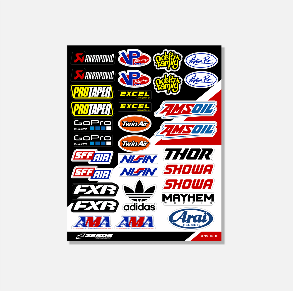 MX Sticker Sheet 03 | 32 Die-Cut Stickers | ZERO9 MX Graphics