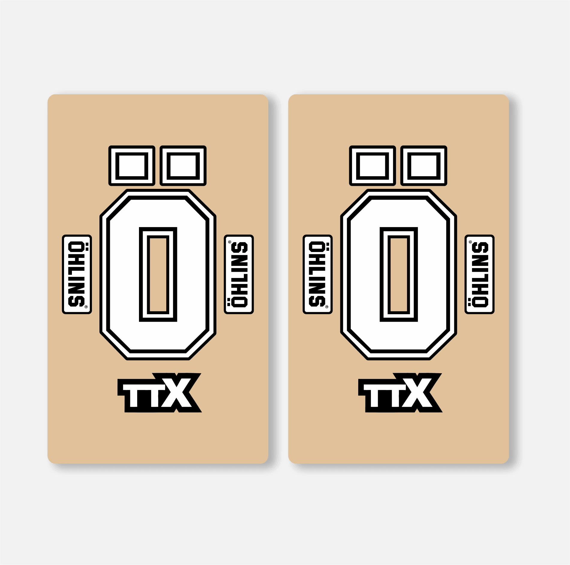 OHLINS FORK DECALS CLEAR - TTX - WHITE - ZERO9 MX GRAPHICS