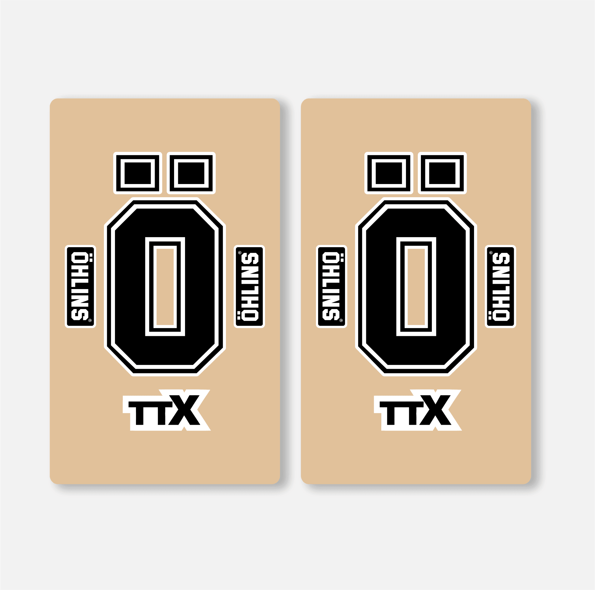 OHLINS FORK DECALS CLEAR  - TTX - BLACK - ZERO9 MX GRAPHICS