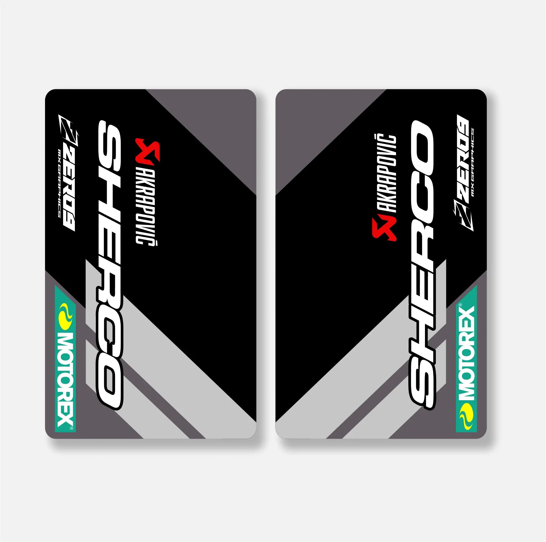 Sherco fork decals – black/grey – team issue – motocross.