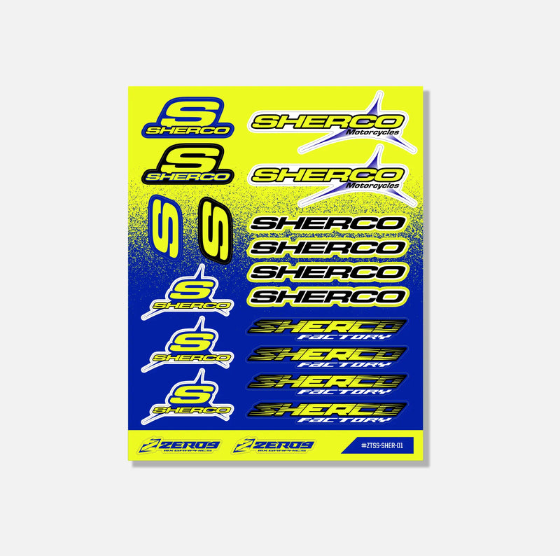 Sherco Sticker Sheet 01 | 19 Die-Cut Stickers | ZERO9 MX Graphics