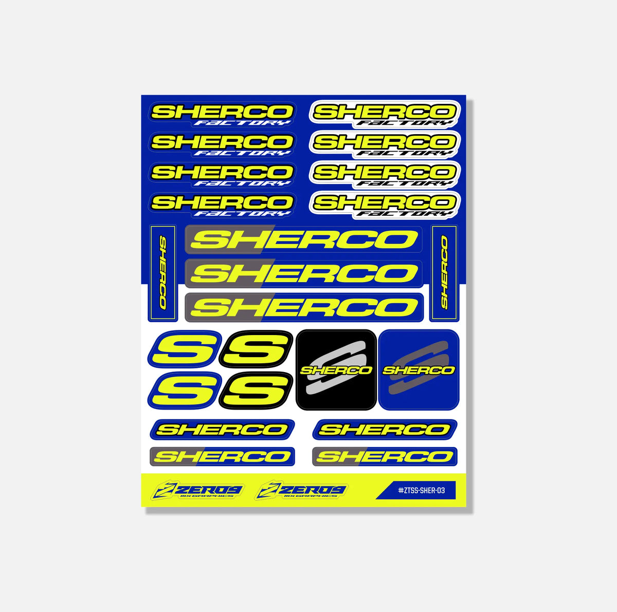 Sherco Sticker Sheet 03 | 25 Die-Cut Stickers | ZERO9 MX Graphics