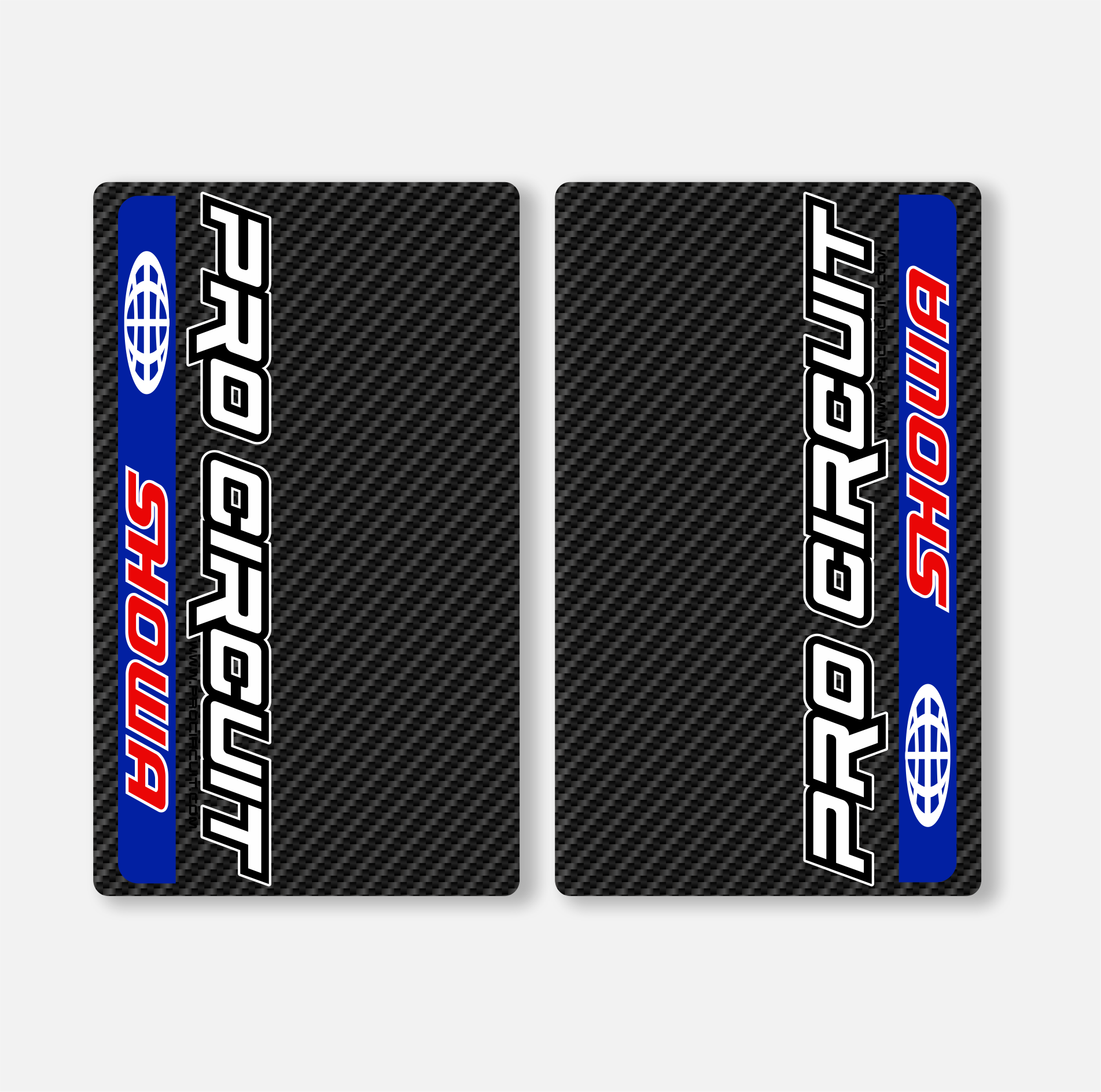 SHOWA FORK DECALS CARBON - PRO CIRCUIT - BLUE  - ZERO9 MX GRAPHICS