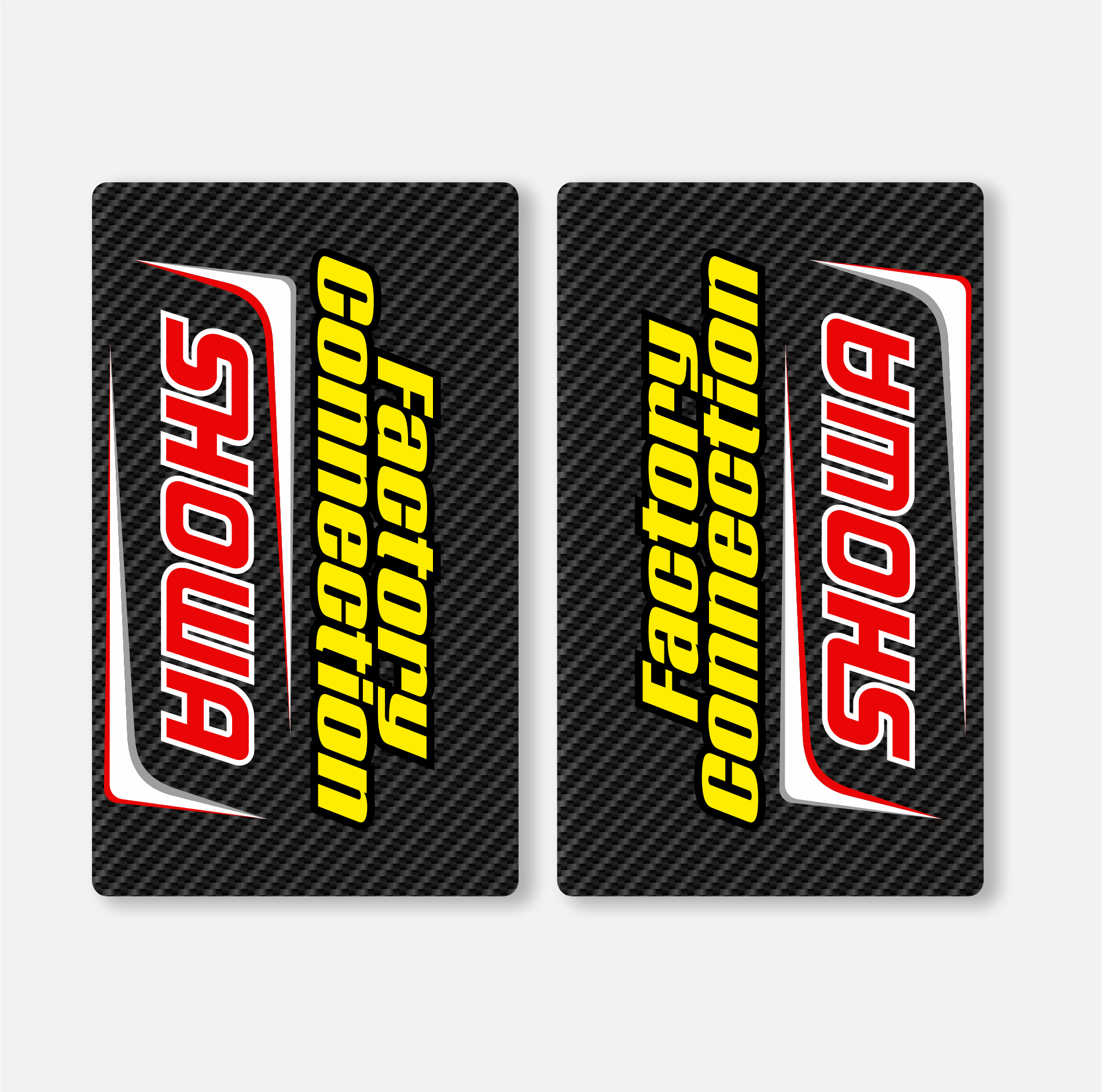 SHOWA FORK DECALS CARBON - FACTORY CONNECTION - WHITE  - ZERO9 MX GRAPHICS