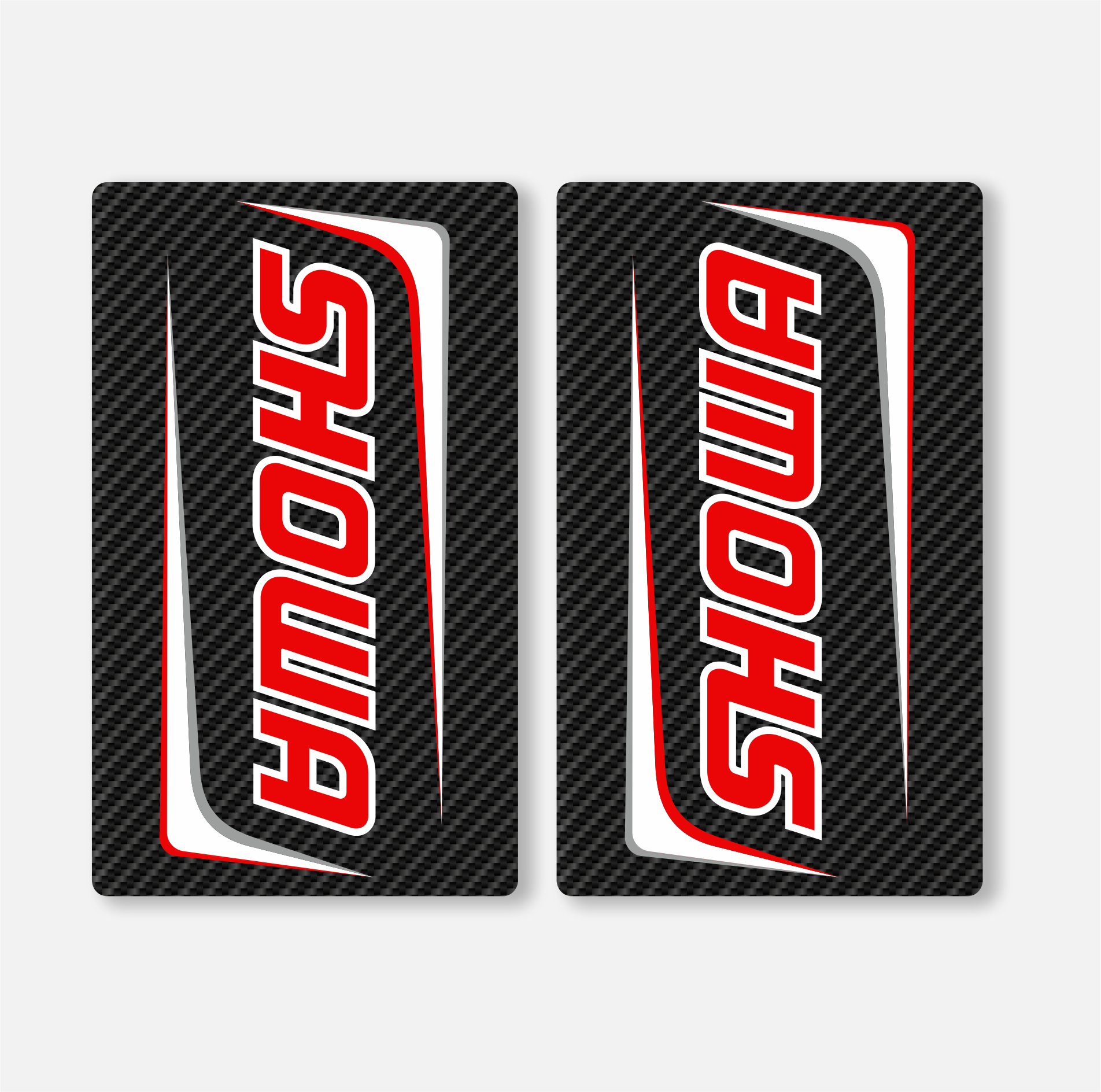 SHOWA FORK DECALS CARBON - FACTORY ISSUE - RED - ZERO9 MX GRAPHICS