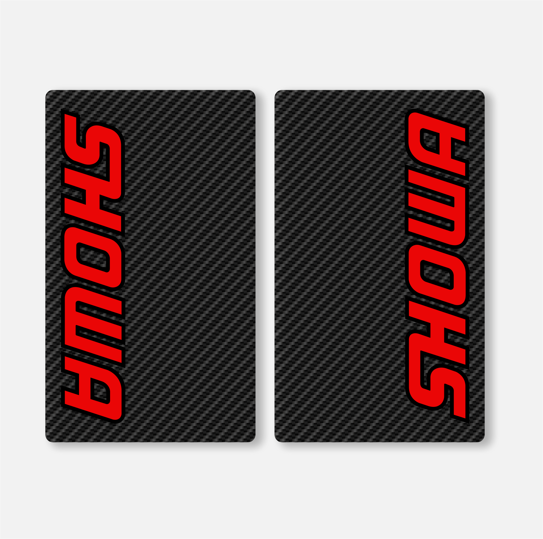 SHOWA FORK DECALS CARBON - RED  - ZERO9 MX GRAPHICS
