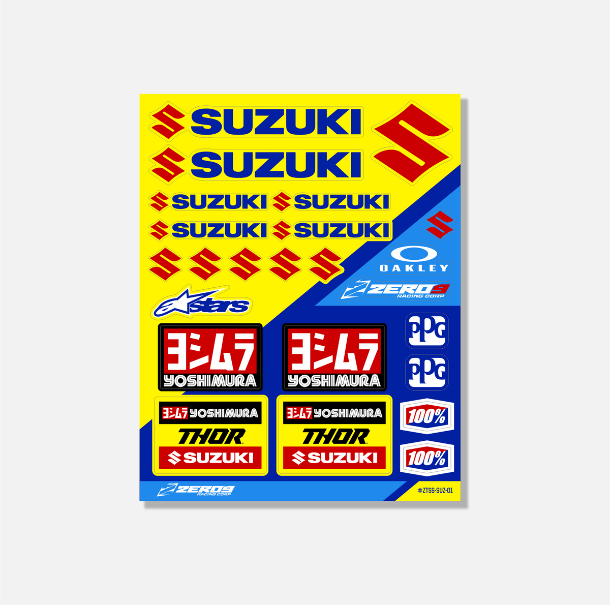 Suzuki Sticker Sheet 01 | 26 Die-Cut Stickers | ZERO9 MX Graphics