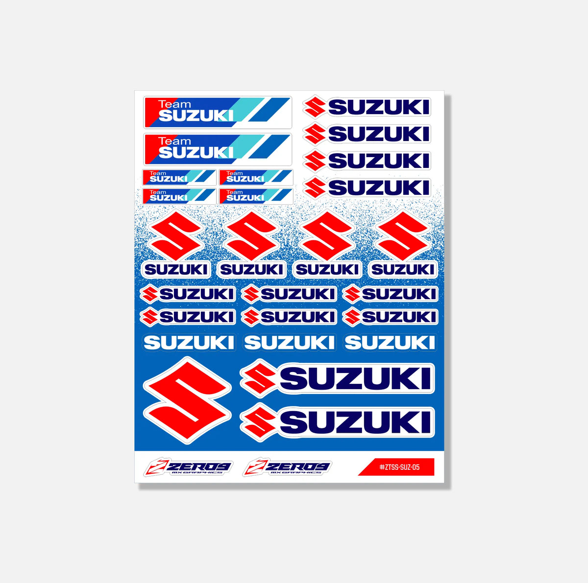 Suzuki Sticker Sheet 05 | 30 Die-Cut Stickers | ZERO9 MX Graphics