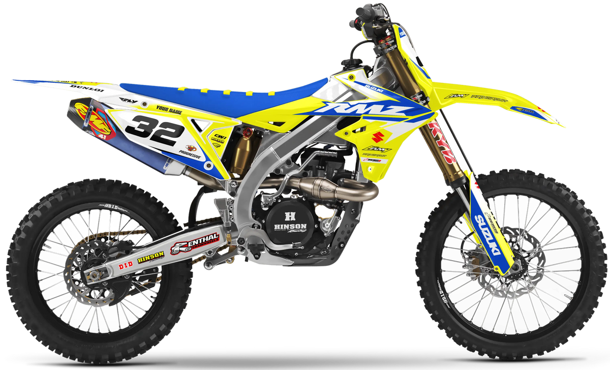 Suzuki Graphics Kit - ECHO | Yellow/Blue  GRAPHIC KIT 