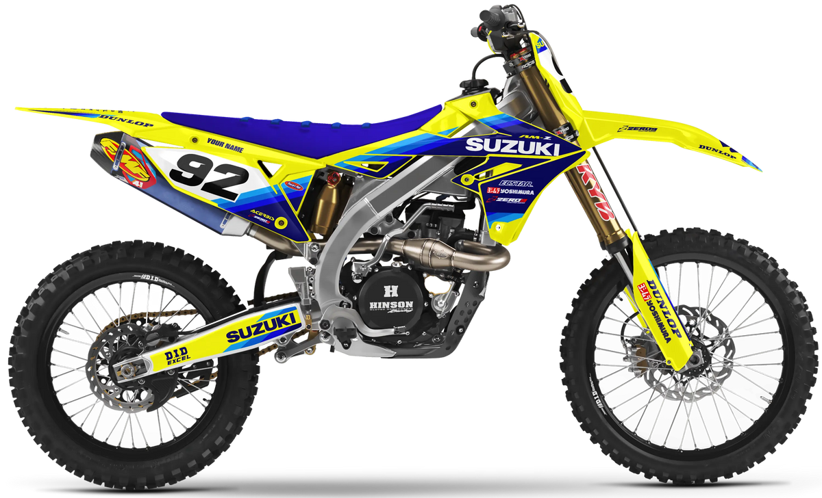 Suzuki Graphics Kit - FAZE | Yellow/Blue  GRAPHIC KIT 