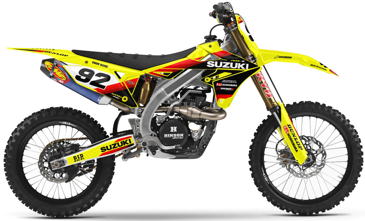 Suzuki Graphics Kit - FAZE | Yellow/Red  GRAPHIC KIT 