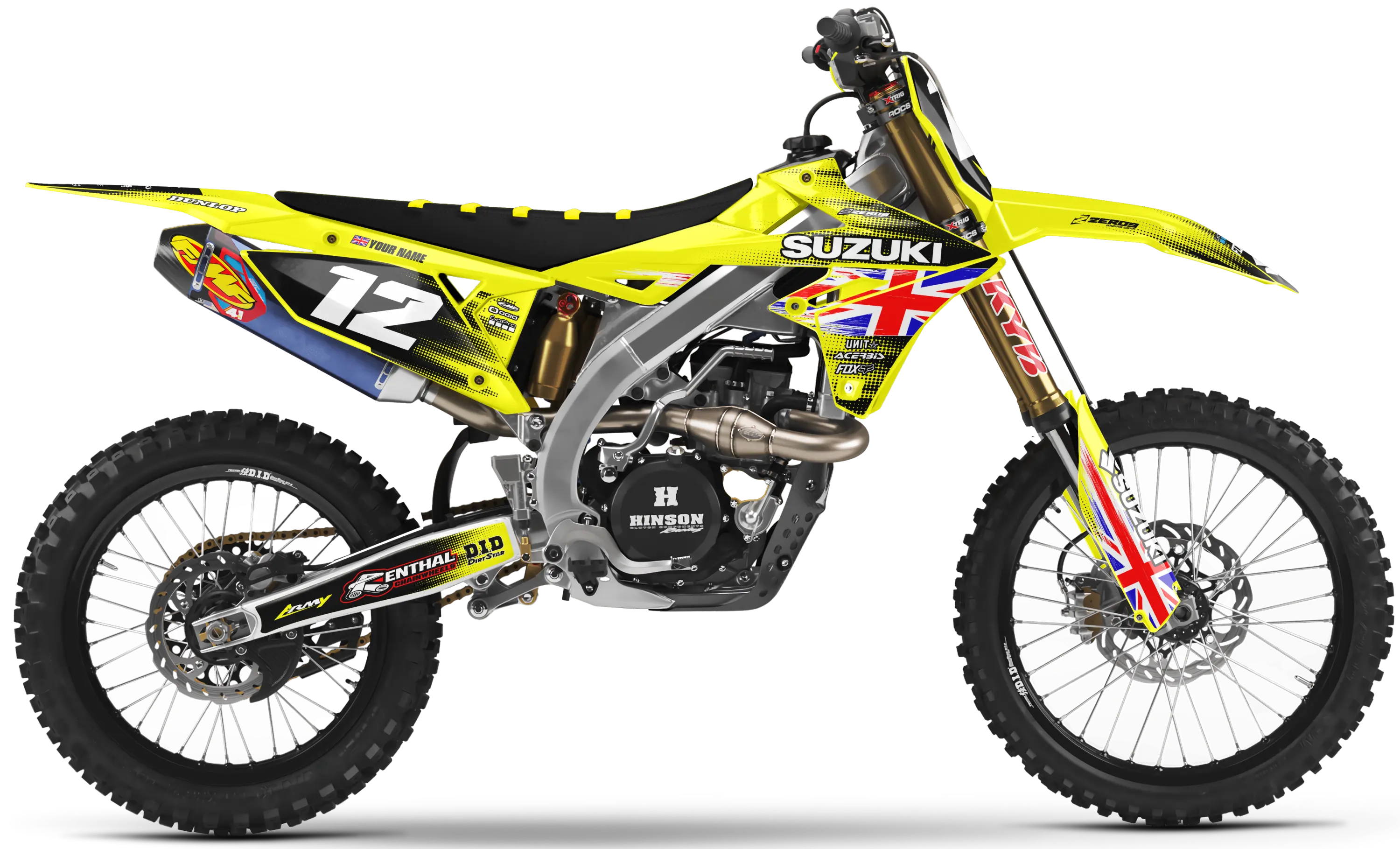 Suzuki Graphics Kit - PATRIOT GB | Yellow  GRAPHIC KIT 