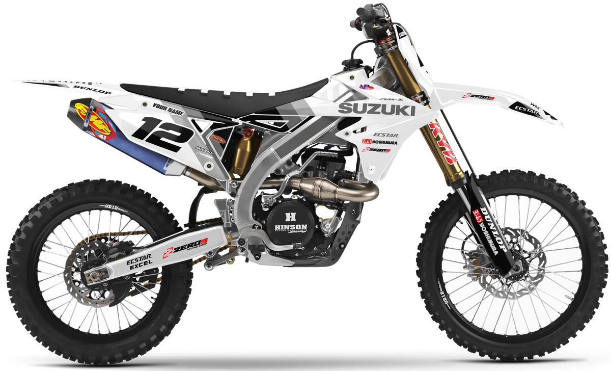Suzuki Graphics Kit - STRIKE | White/Black  GRAPHIC KIT 