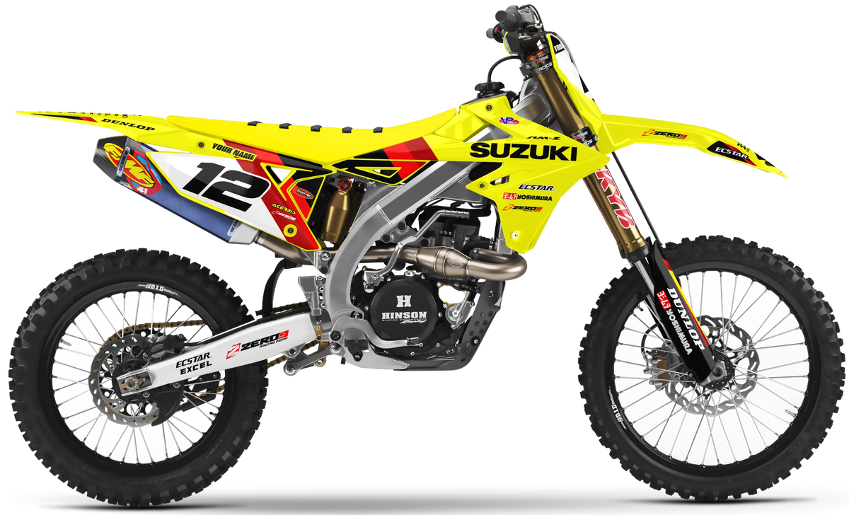 Suzuki Graphics Kit - STRIKE | Yellow/Red  GRAPHIC KIT 