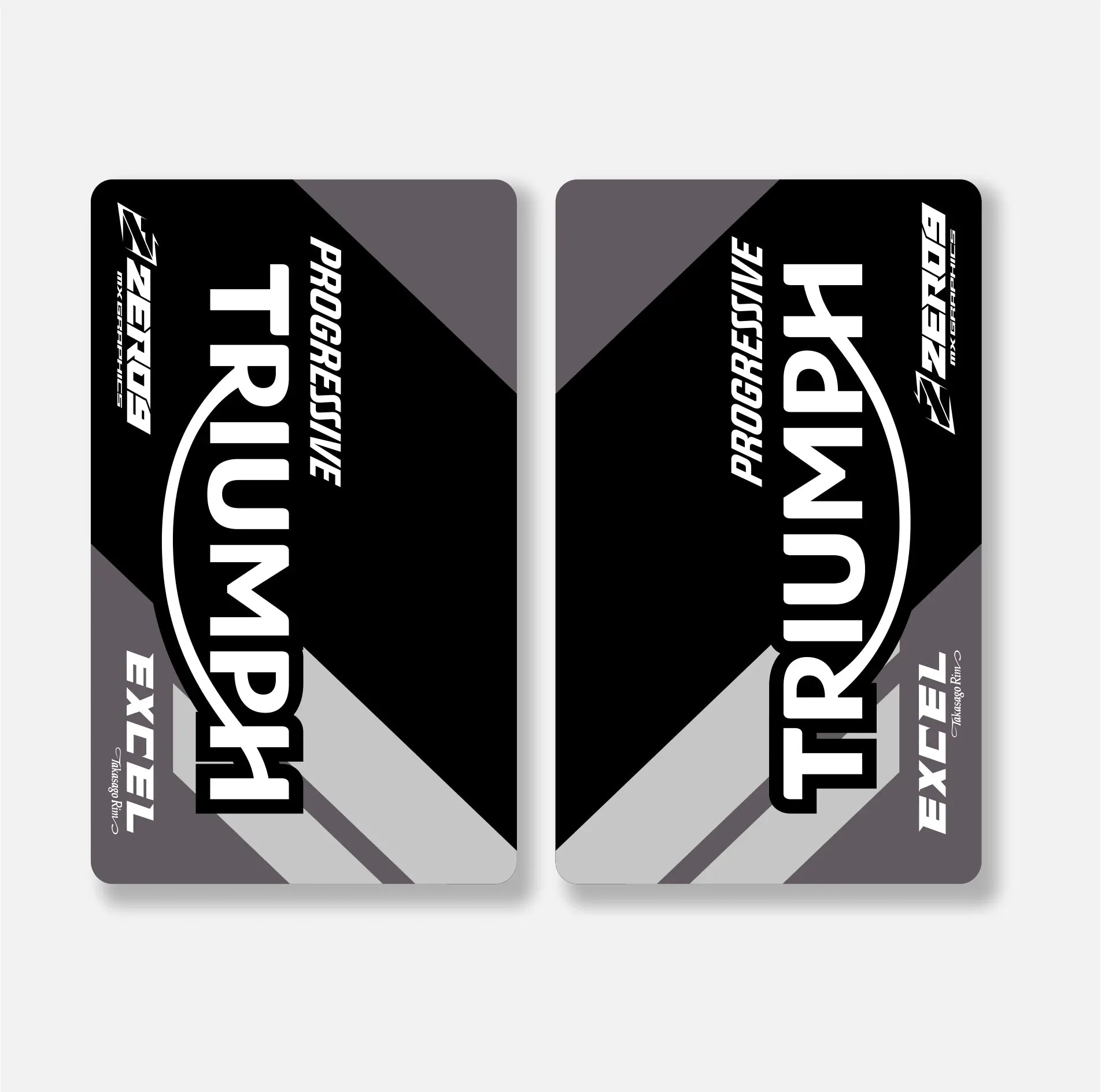 Triumph fork decals – black/grey – team issue – motocross.