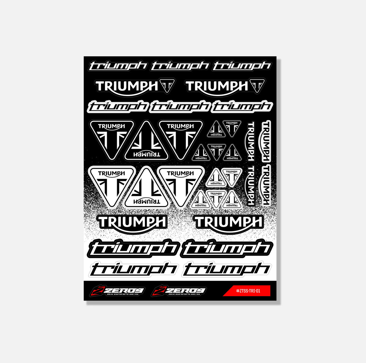Triumph Sticker Sheet 01 | 36 Die-Cut Stickers | ZERO9 MX Graphics
