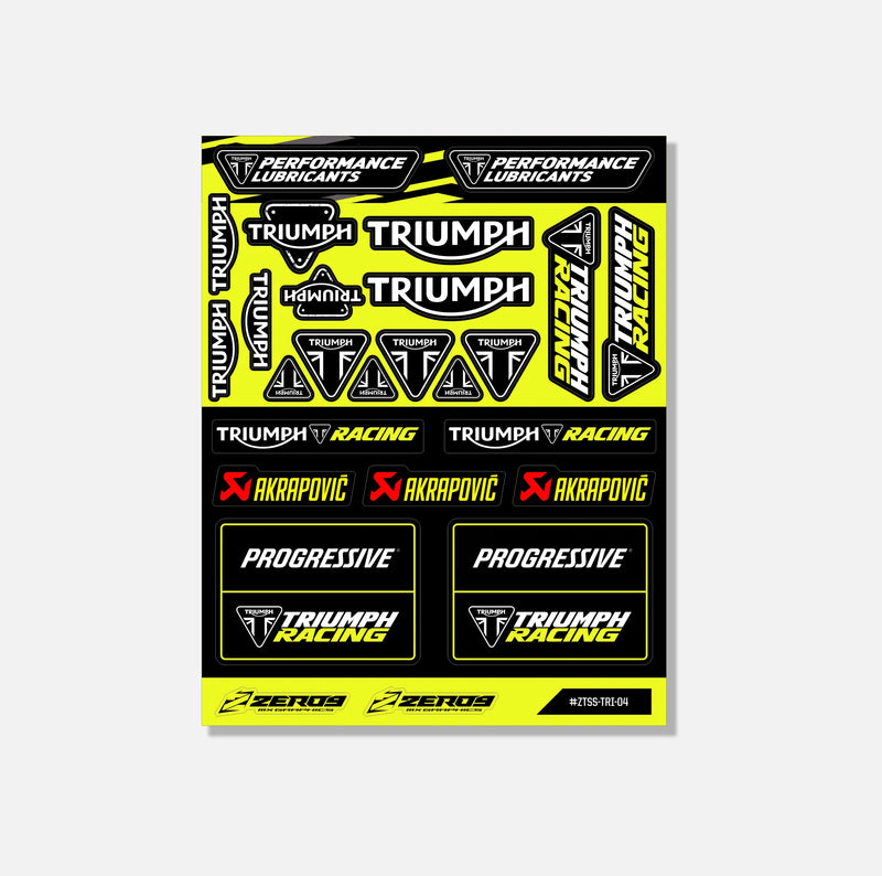 Triumph Sticker Sheet 04 | 26 Die-Cut Stickers | ZERO9 MX Graphics