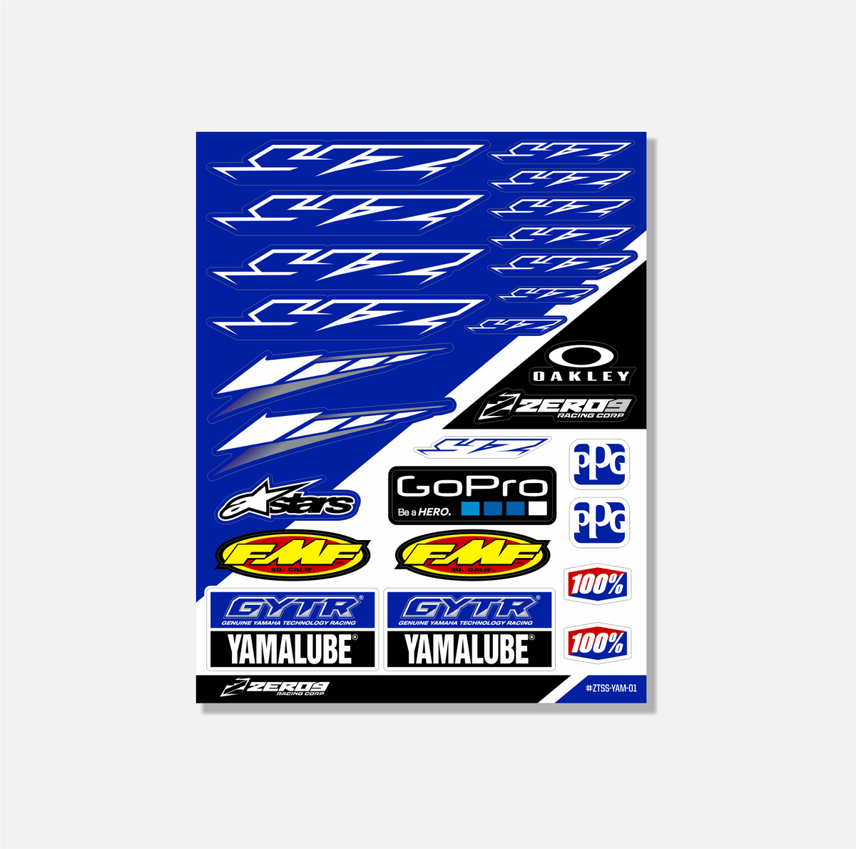 Yamaha Sticker Sheet 01 | 24 Die-Cut Stickers | ZERO9 MX Graphics