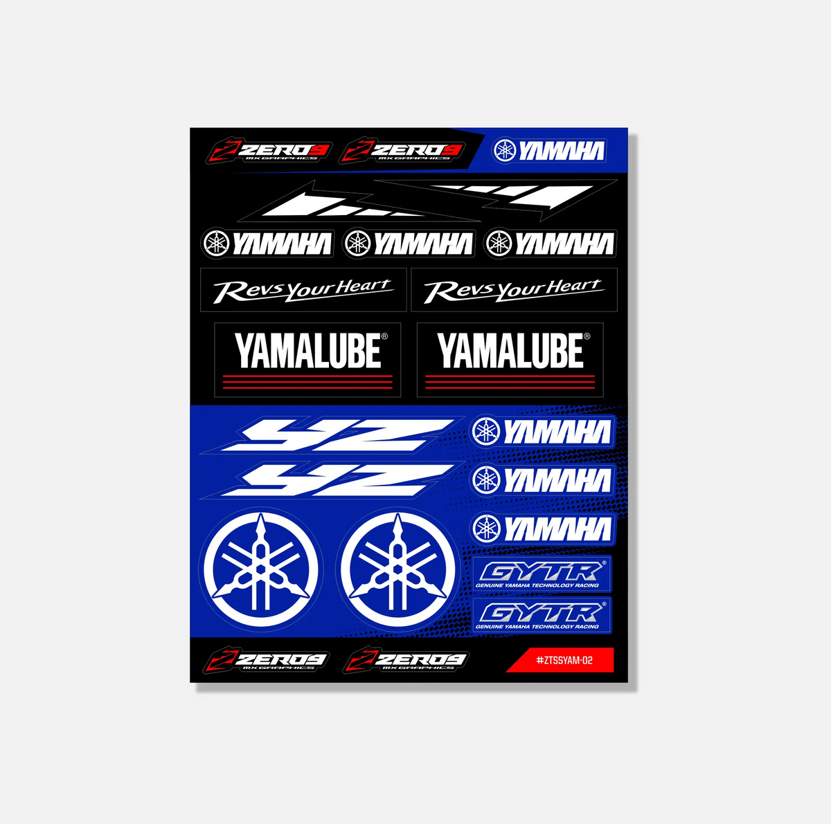 Yamaha Sticker Sheet 02 | 24 Die-Cut Stickers | ZERO9 MX Graphics