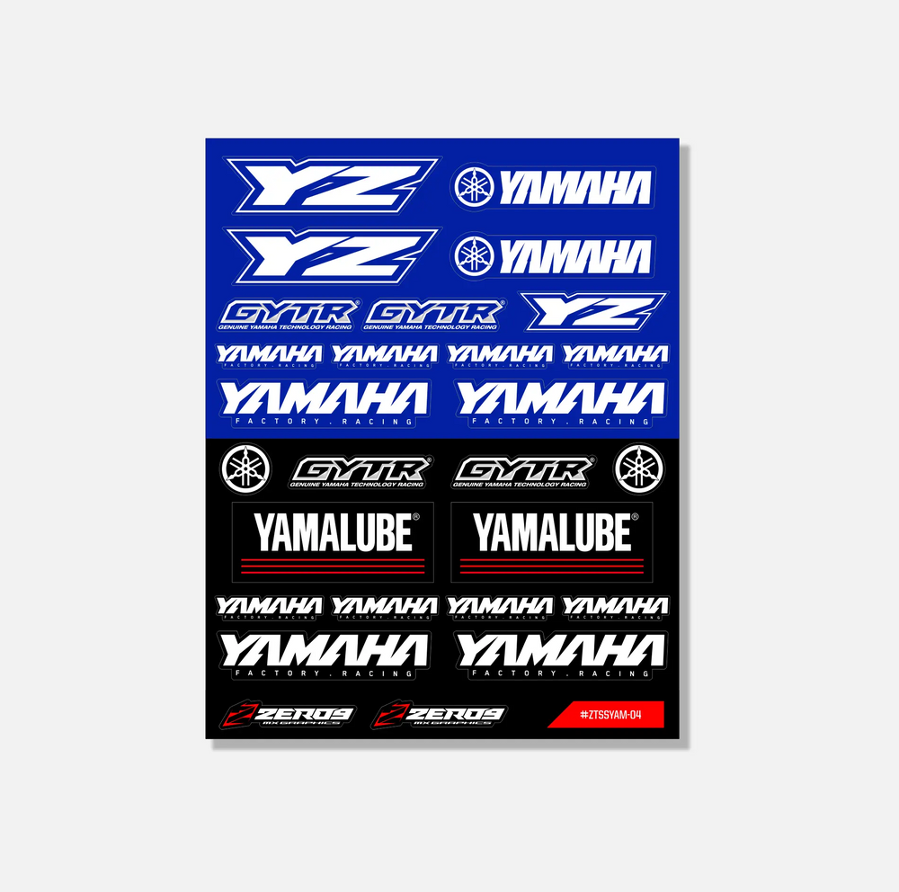 Yamaha Sticker Sheet 04 | 27 Die-Cut Stickers | ZERO9 MX Graphics