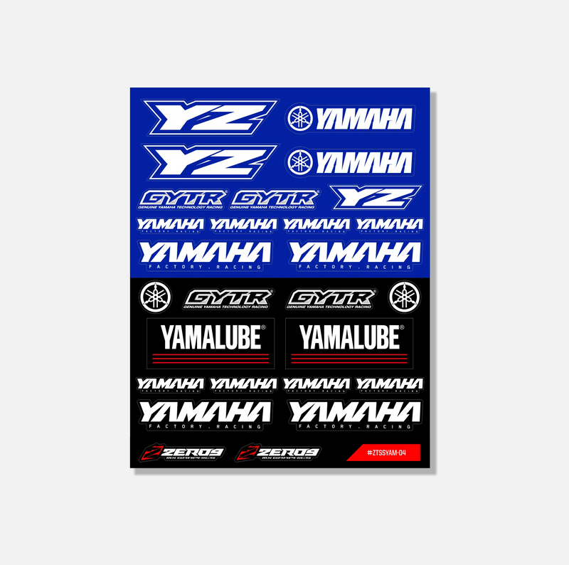 Yamaha Sticker Sheet 04 | 27 Die-Cut Stickers | ZERO9 MX Graphics