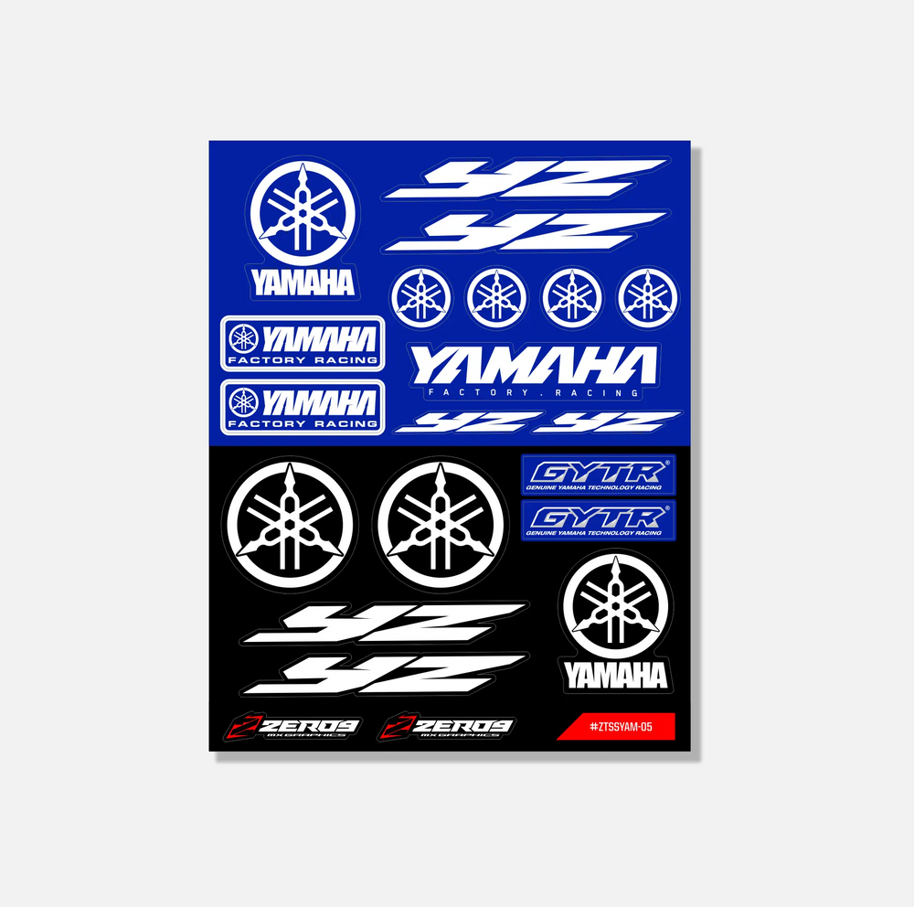 Yamaha Sticker Sheet 05 | 21 Die-Cut Stickers | ZERO9 MX Graphics