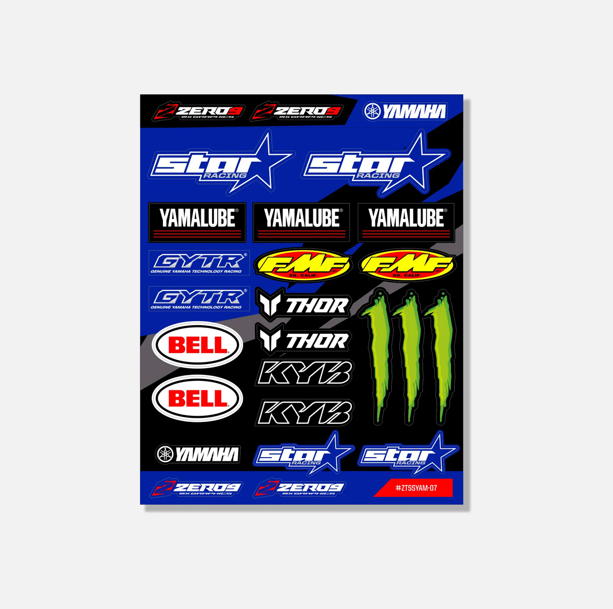 Yamaha Sticker Sheet 07 | 24 Die-Cut Stickers | ZERO9 MX Graphics