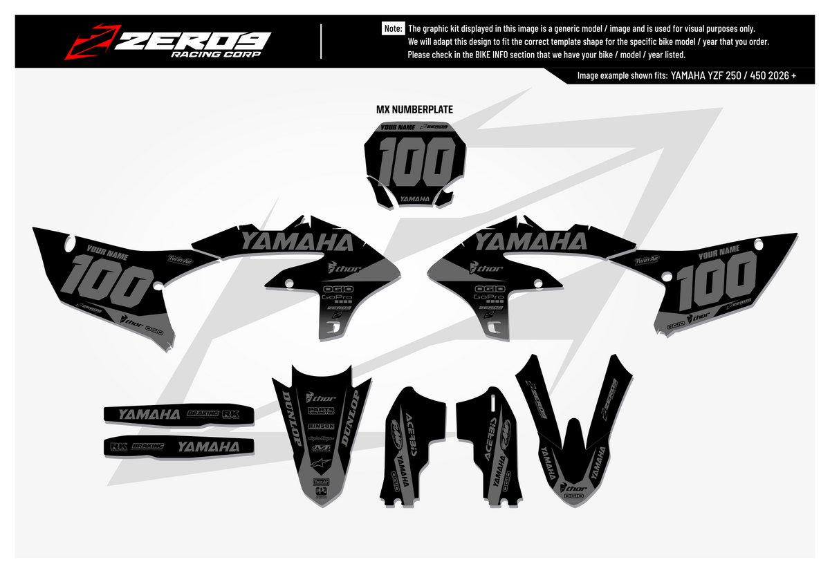 Yamaha Graphics Kit - BLOK | Black/Grey  GRAPHIC KIT 