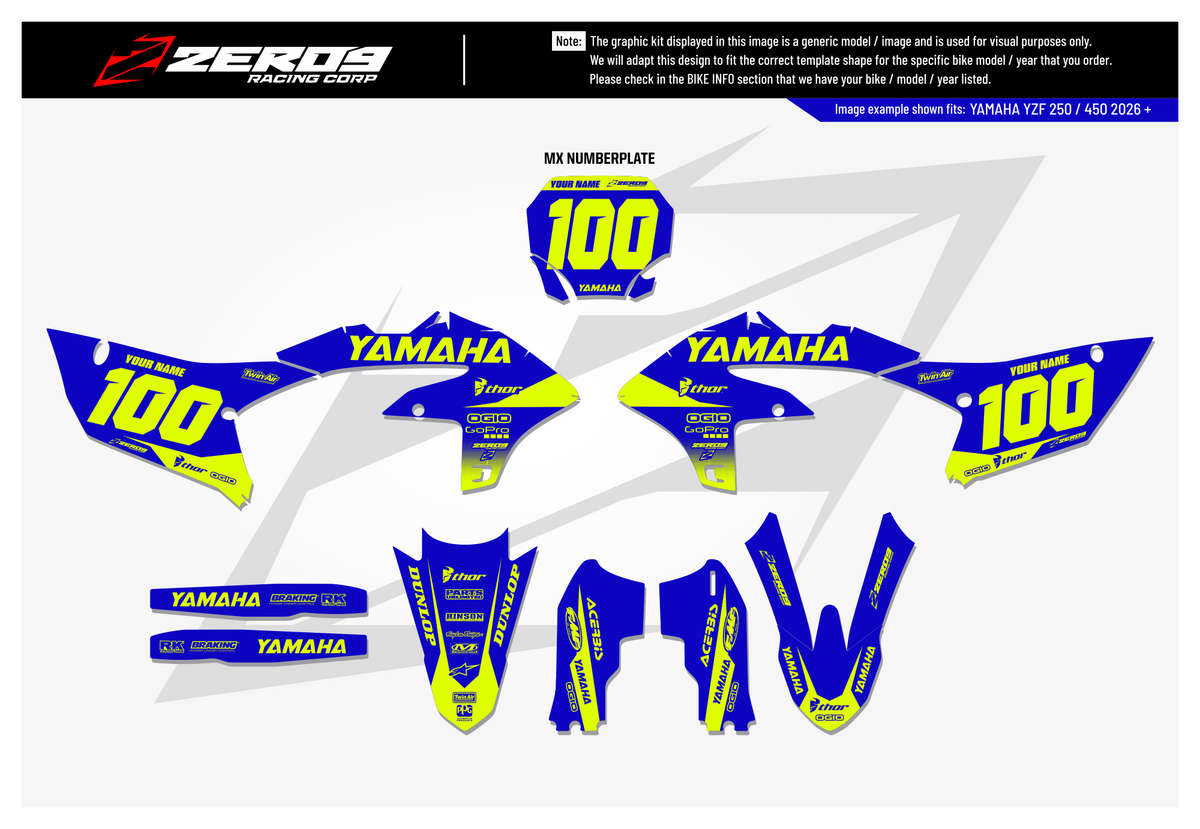 Yamaha Graphics Kit - BLOK | Blue/Vivid Yellow  GRAPHIC KIT 
