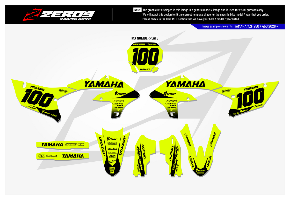 Yamaha Graphics Kit - BLOK | Vivid Yellow/Black  GRAPHIC KIT 