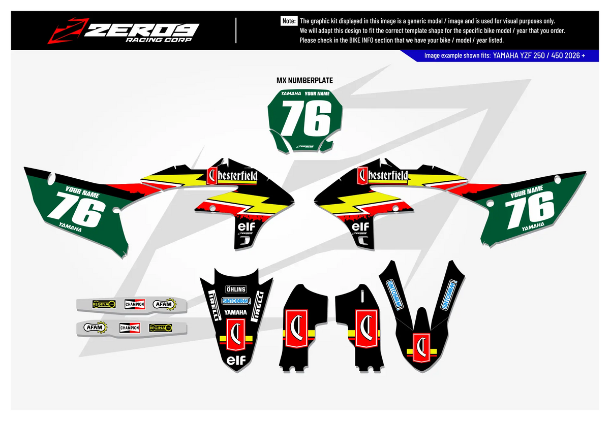 Yamaha Graphics Kit - CHESTERFIELD | Black  GRAPHIC KIT 