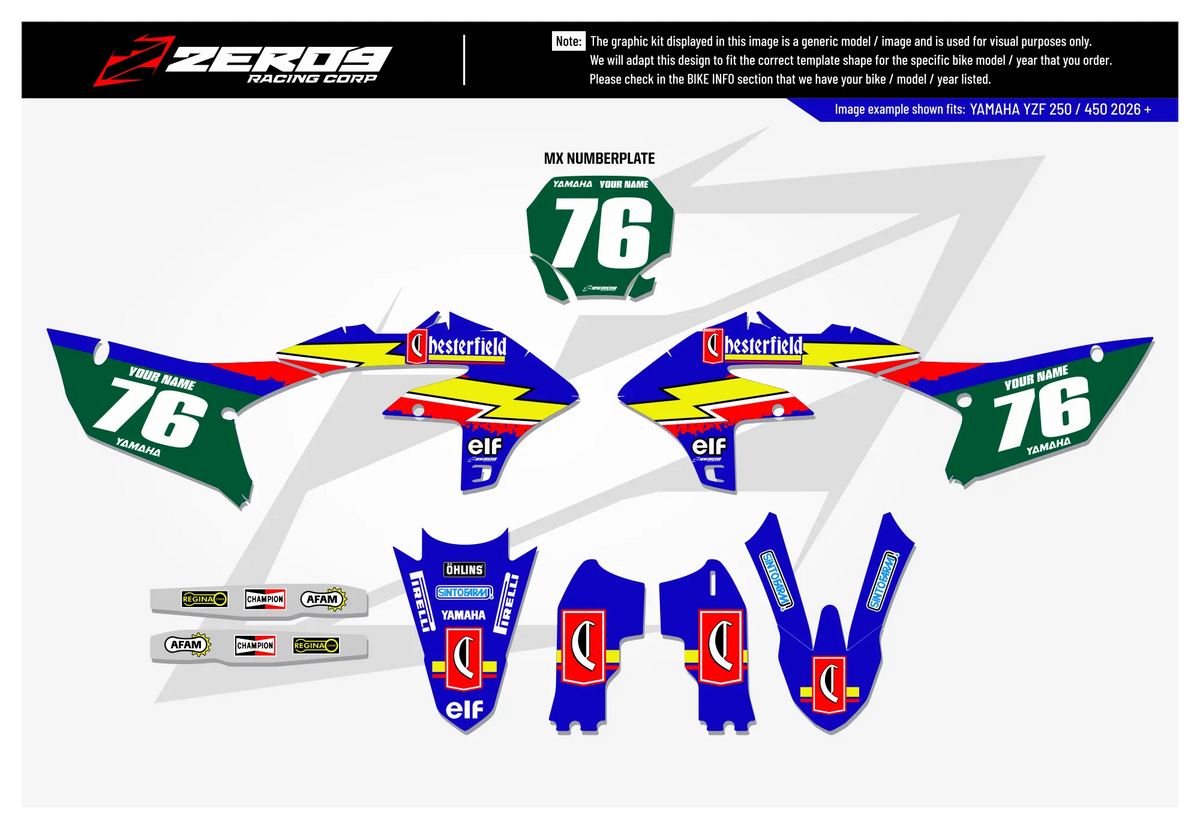 Yamaha Graphics Kit - CHESTERFIELD | Blue  GRAPHIC KIT 