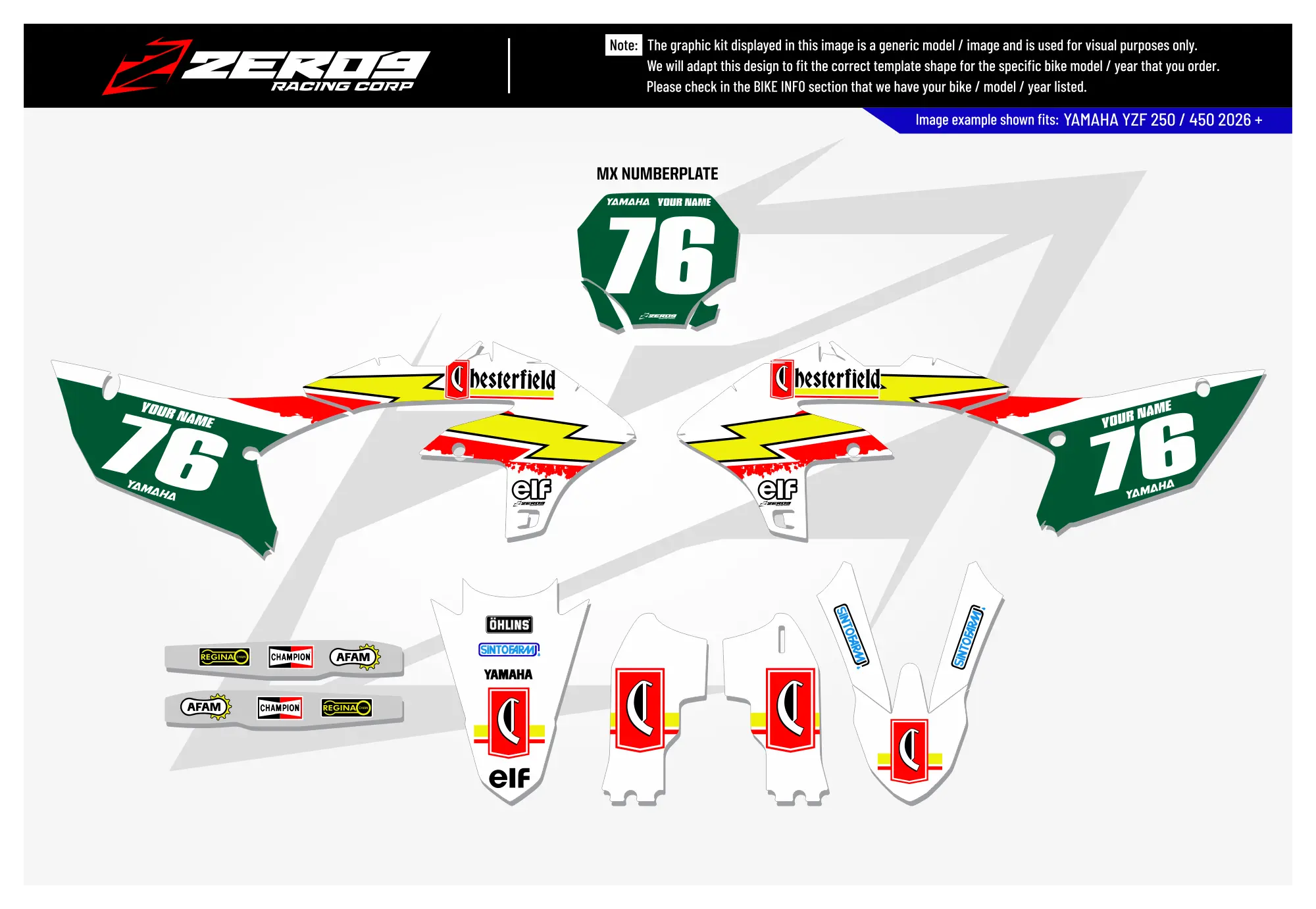 Yamaha Graphics Kit - CHESTERFIELD | White  GRAPHIC KIT 